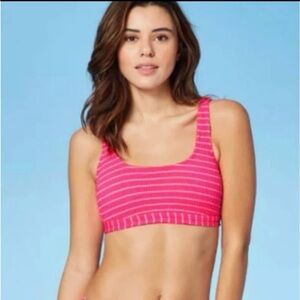 NWT Pink Striped Women's bikini top